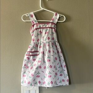 Floral Pink and White Kids Dress